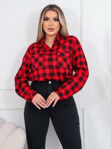 Women Blouses - Đỏ và đen - Xem 3