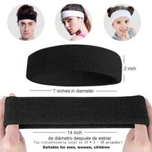 Bandas para El Cabello Deportivas, Bandas Deportivas para Cabeza, 4 Pack Hombres y Mujeres Cabeza de Elástica Banda para El Sudor y Deportes Diadema Proteger Del Sudor Vinchas Tejidas para Correr, Yoga, Ciclismo, Cardio, Ejercicio De Gimnasio - Multicolor - Ver 4