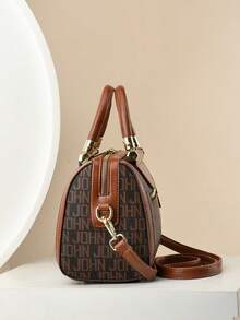 Vintage &Retro Bag Boston Style Large Capacity High-End Women Handbag Versatile Fashionable Shoulder Bag For Girls With Minimalist Design - Brown - View 2