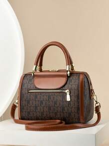 Vintage &Retro Bag Boston Style Large Capacity High-End Women Handbag Versatile Fashionable Shoulder Bag For Girls With Minimalist Design - Brown - View 3