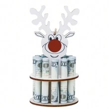 獨特的童裝木質鈔票夾,理想的新年禮物,家居裝飾裝飾品 - 紅色 - 查看 1