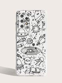 1pc Colorful Universe Space Print Phone Case Compatible With Iphone/samsung - Multicolor - View 4