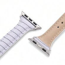 1入組Apple Watch 纖薄皮革錶帶，尼龍+皮革錶帶44mm 40mm 41mm 42mm 43mm 45mm 38mm 49mm， SE 4 3 For SE，適用於腕上手鐲 Apple Watch Ultra 9 8 7 6 5