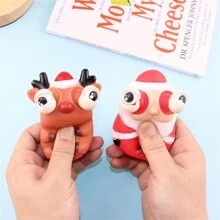 1個聖誕壓力緩解玩具,矽膠擠壓針刺玩具,聖誕老人設計,完美聖誕禮物