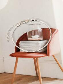 2pcs/set Glittering Starry Sky Design Necklace Bracelet Set, Simple Shiny Clavicle Chain