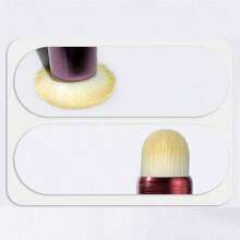 1 件專業手提圓頭唇刷,適用於口紅、暈染、遮瑕彩妝 - 酒紅色 - 查看 9