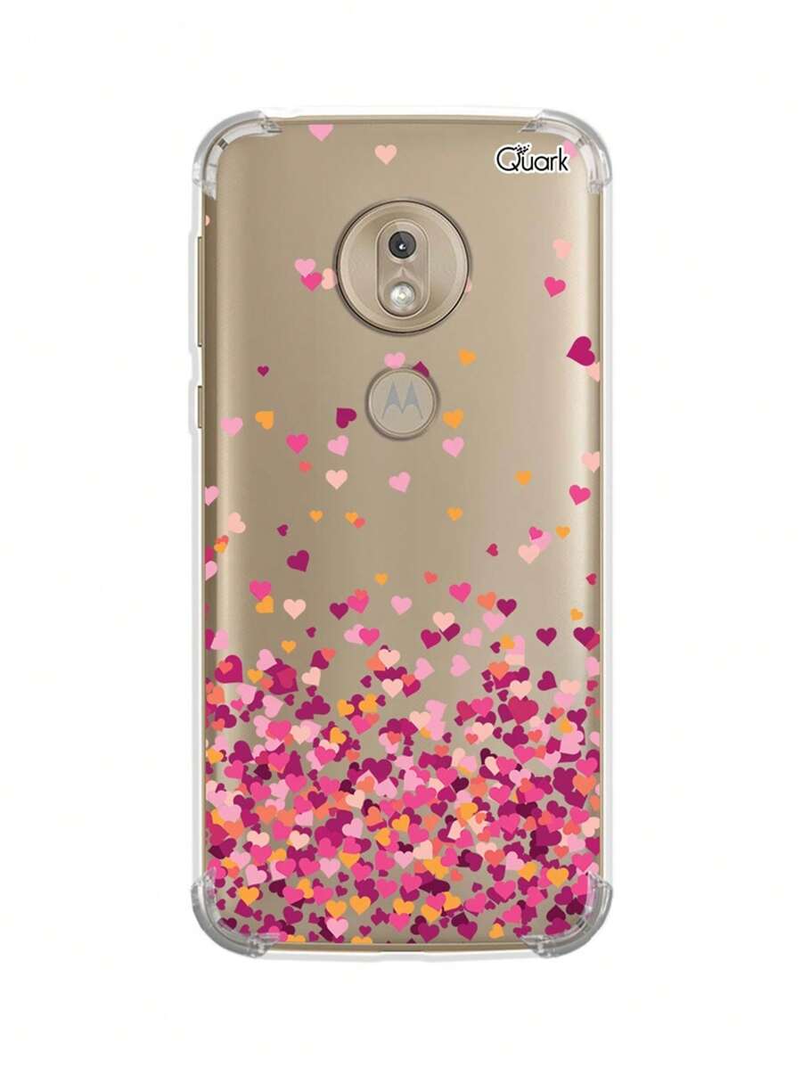 Capa Capinha Anti Shock Personalizada Modelos MOTO G7 Play (0885) Coração Amor 19 - Damasco - Visão 1