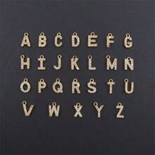 1入鑲嵌鋯石首字母人造珍珠珠鏈腳鏈，適合女性 - 金黃色 - 查看 4