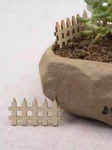 10 件木製迷你圍欄,適用於創意 Diy 手工迷你花園、多肉植物盆裝飾 - 杏色 - 查看 5