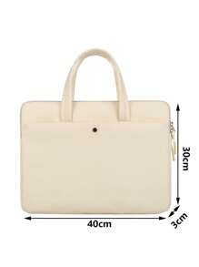 1入大容量多功能電腦包,防水,防刮花,帶手柄,可拆卸肩帶電腦包 - 米色 - 查看 2