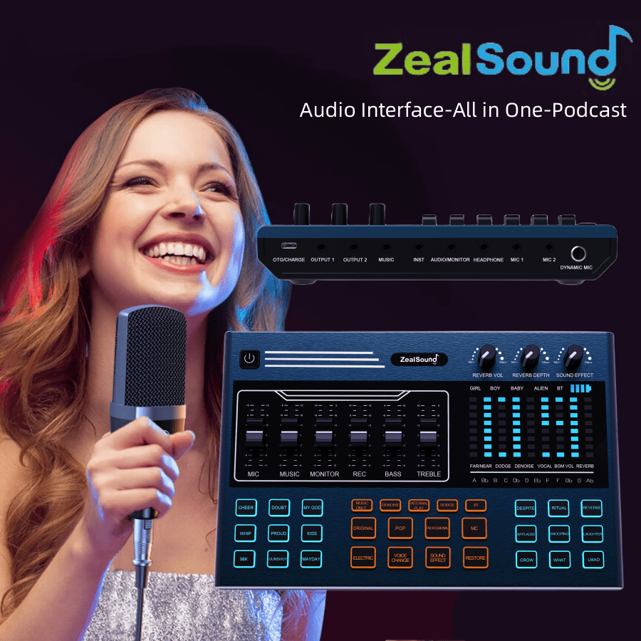 Studio Soundboard Audio Mixer Audio Interface-All in One-Podcast
