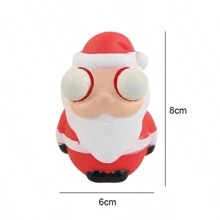 1個聖誕壓力緩解玩具,矽膠擠壓針刺玩具,聖誕老人設計,完美聖誕禮物