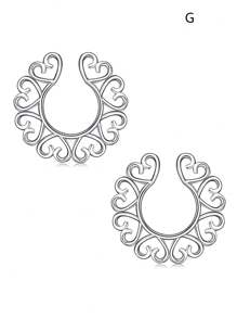 CIZME 2件套 假乳环 不锈钢无穿孔乳环 夹式乳环 仿身体穿刺饰品 男女通用 - 彩色 - 查看 22