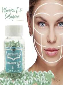 Facial Treatment Capsules Firmness Elasticity Vitamin E With Collagen 90 Capsules - Cadet Blue - View 1