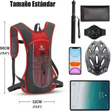 Mochila de Hidratación Deportiva 7L Mochila Ciclismo Ajustable Mochila de Viaje con Cuerda de fijación del Casco, Impermeable, Tira Reflectante, para Senderismo, Running, Campismo(No Incluida Bolsa de agua) - Rojo - Ver 5