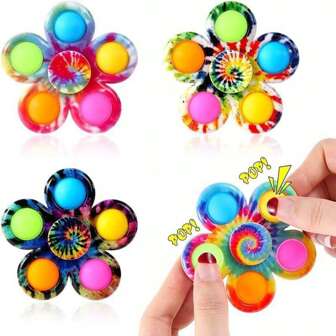 2 piezas de juguetes para dedos de colores aleatorios tipo tie dye - Juguete antiestrés con burbuja para aliviar la ansiedad, regalos sensoriales de Navidad, juguete antiestrés con chasquido, juguete pop out