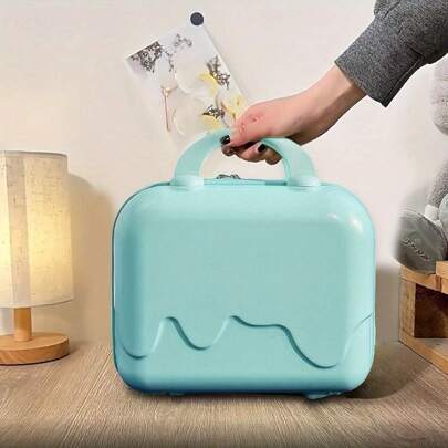 1PC- Portable Cosmetic Storage Box In Hand Luggage Suitcase Travel Candy Color Cosmetic Suitcase Travel Accessories Travel Essentials School Supplies Cosmetic Case Travel Organizer Lightweight Hand Luggage For College For Travel Holiday Vacation Honeymoon Cruise Back To School For Men And Women Students Bag For School School Accessories School Stuff