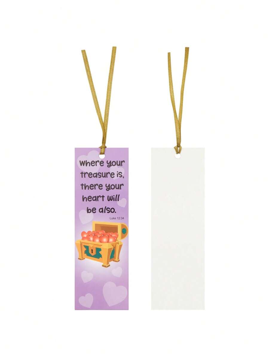 72 Pack Christian Bookmarks Bulk, Scripture, 12 Bible Verse Quotes For Kids, Easter (6 X 2 In
