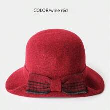 Chapéu de Balde de Malha Coreano Feminino com Calor e Chapéu de Presente de Malha Lady Versátil, Chapéu de Feltro de Maré Elegante de Outono e Inverno