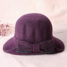 Chapéu de Balde de Malha Coreano Feminino com Calor e Chapéu de Presente de Malha Lady Versátil, Chapéu de Feltro de Maré Elegante de Outono e Inverno