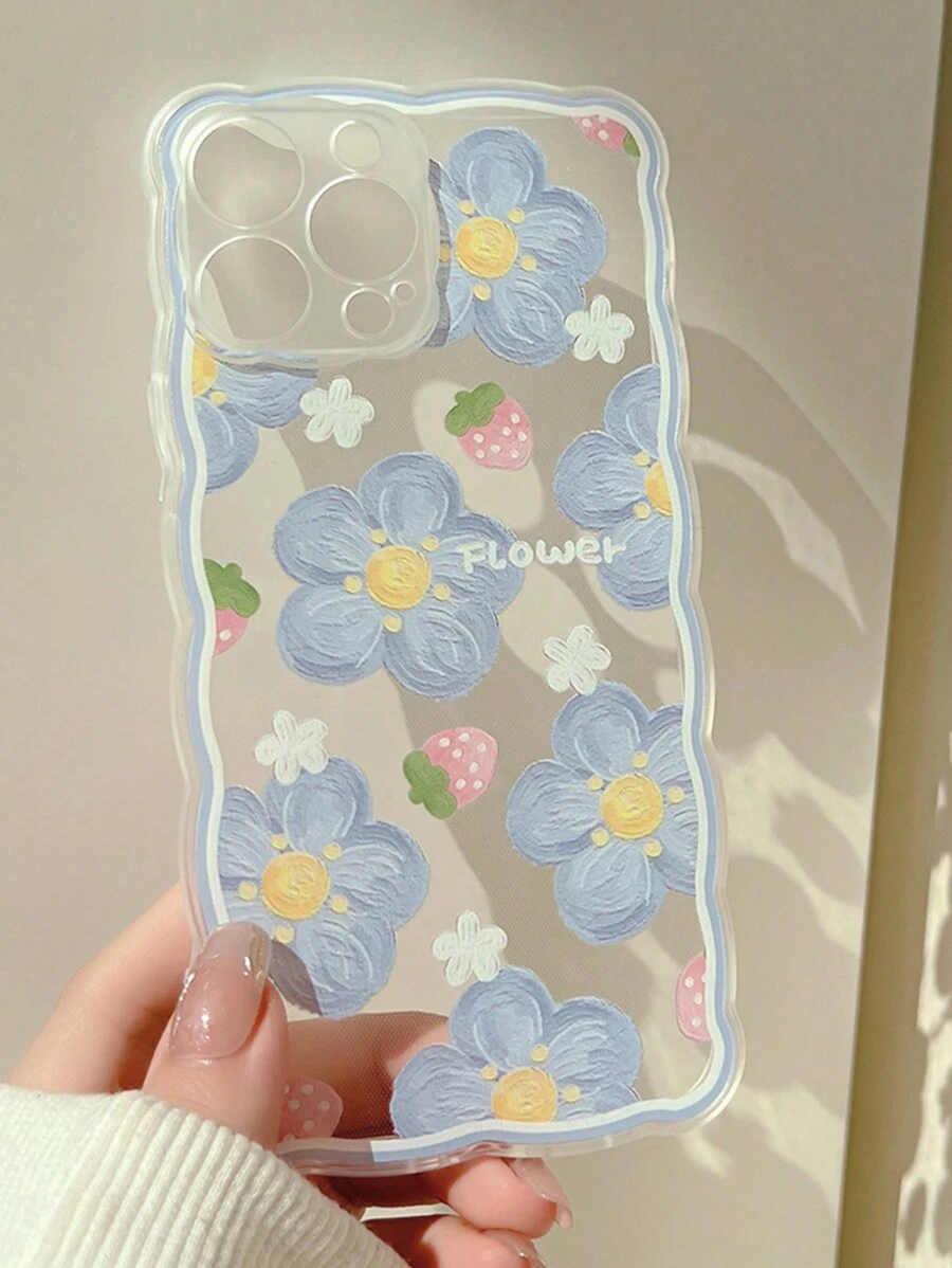 Gucadi Phone Case With Creative Prints Of Watercolor Blueberry, Butterfly, Crystal Butterfly, Lovely Bear, Purple & Pink Flowers, Tulip, Compatible With Apple Smartphone For - Multicolor - View 1