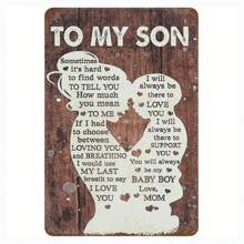 1pc Interesting Tin Sign For My Son, Birthday/Anniversary/Warm Gift, Festival Gift, Tin-Plated Tin Sign, Vintage Wall Art, Home Decoration, 8x12 Inches. Birthday