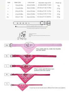 1 件紫色寵物項圈套裝,時尚寵物頭巾項圈裝飾,圍兜和口水布,寵物用品 - 紫色 - 查看 2