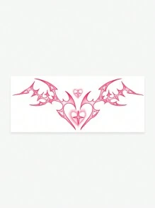 1pc Pink Fairy Tale Themed Party Temporary Tattoo Sticker, Festival/Y2k Themed Makeup & Party Decoration - Pink - View 4