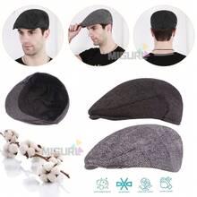 Boina Española De Paño Cerrada Gorra Sombrero Ba,Gorra De Hombre Con Espina De Pescado, Boina De Moda Vintage, Gorra Con Pico De Pato accesorios de hombres Casual - Gris Claro - Ver 1