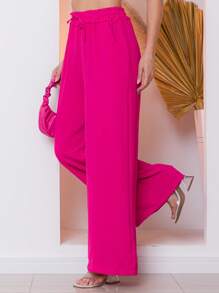 Women Pants - 玫紅色 - 查看 2