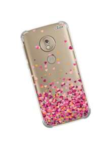 Capa Capinha Anti Shock Personalizada Modelos MOTO G7 Play (0885) Coração Amor 19 - Damasco - Visão 2