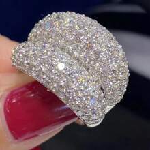 1枚歐美風格的豪華女戒 - 銀色 - 查看 7