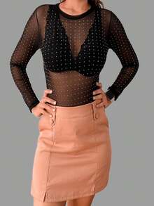 Women Bodysuits - 黑色 - 查看 4