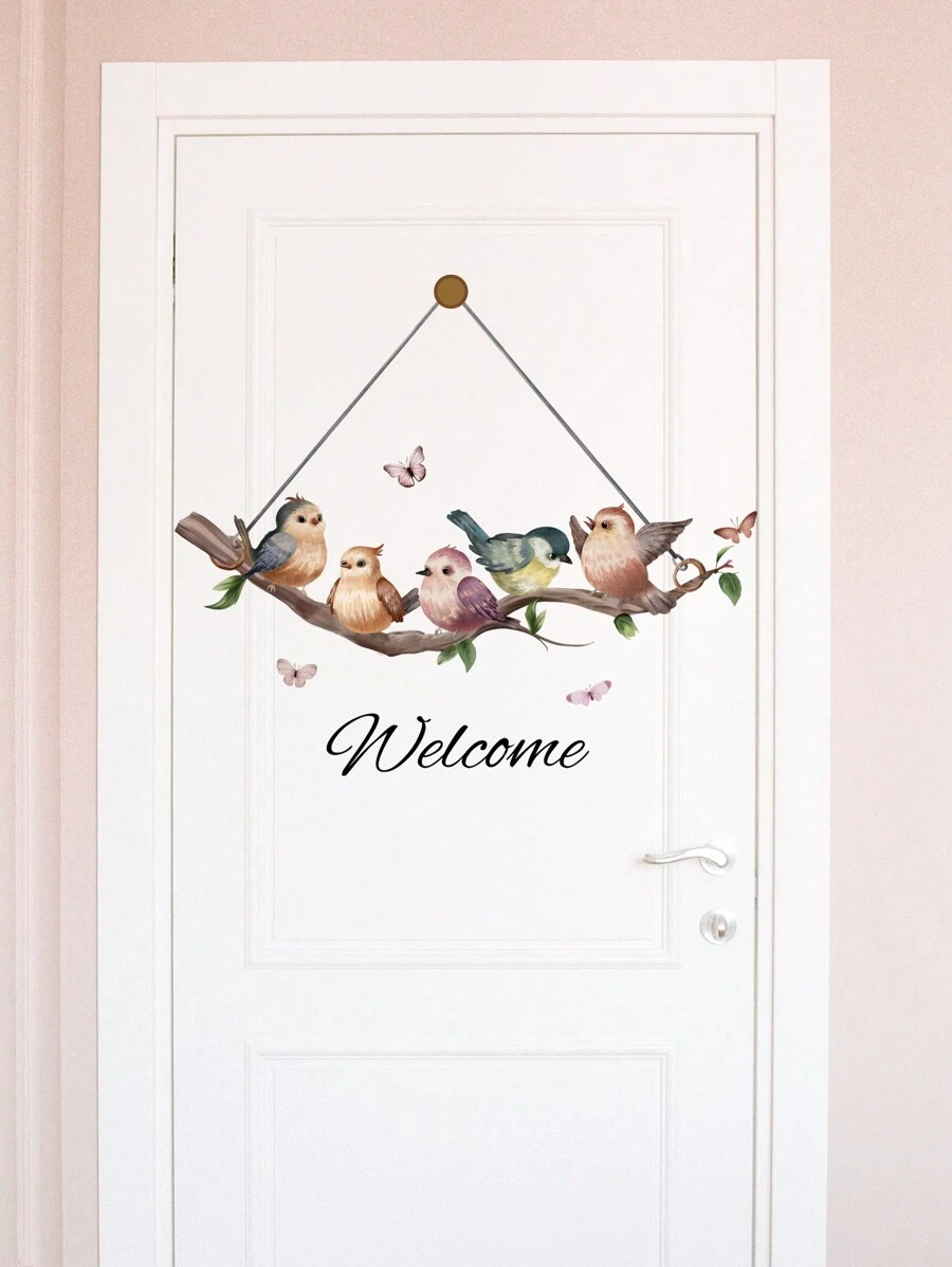 1pc Branch & Bird Design Door Wall Sticker For Bedroom Room Decoration - Multicolor - View 1