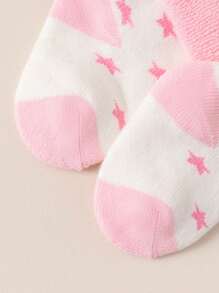 5 Pairs Baby Girls' Pink High Quality Warm Cuff Socks - Multicolor - View 7