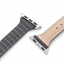 1入組細皮革表帶，兼容蘋果手錶尼龍+皮革錶帶44mm 40mm 41mm 42mm 43mm 45mm 38mm 49mm尼龍腕帶蘋果手錶超級版9 8 7 6 5 SE 4 3 專用SE款 - 彩色 - 查看 4