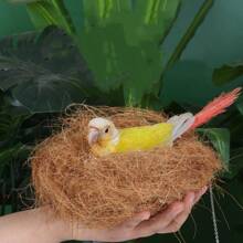 1入組300克鳥巢椰子纖維絲木屑垃圾桶溫暖的筑巢材料,用於鸚鵡和鴿子手工diy - 彩色 - 查看 1