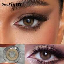FRESH LADY Elegant Honey Colored Contact Lenses 1 Year Disposable - Brown - View 1