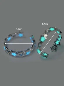 2pcs/Set Unisex Retro Luminous Tree Branch Design Rings, Assorted Colors