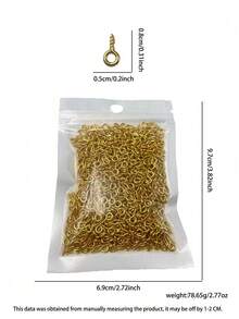 Skruv Ögon Och Krok Uppsättningar , Metallic Runda Avsluta Galge , Små Krok , Dekorationer Accessoar För Hängande - Guld - Visa 5