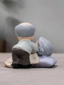 1入組永遠在一起老夫婦人像,創意家居和婚禮裝飾,祖父母烘焙雕塑