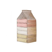 可見收納架,可洗懸掛衣服收納架帶衣架,可折疊衣櫃整理收納掛袋6層擺放褲子、背心、毛巾、t卹和毛衣 - 白色 - 查看 6