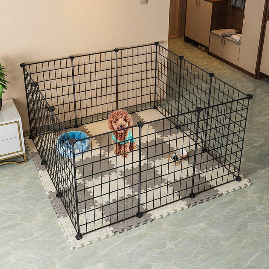 Freestanding Pet Fence Panels,DIY Adjustable Iron Mesh Net, Suitable For Cat,Dog,Hamster,Rabbit Cage