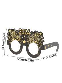 6入組紙材質的眼鏡,適用於新年、生日派對,照片道具 - 彩色 - 查看 3