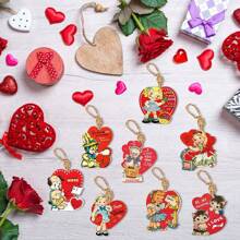 8入組復古情人節創意裝飾掛件,派對現場掛飾