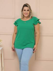 Plus Size Women Tops - 綠色 - 查看 1
