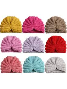 9 Piezas Gorros Tejidos Para Recién Nacido - Multicolor - Ver 2