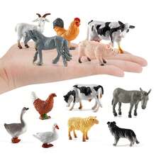 12pcs Realistic Farm Animals Statue Toys - Black - View 3