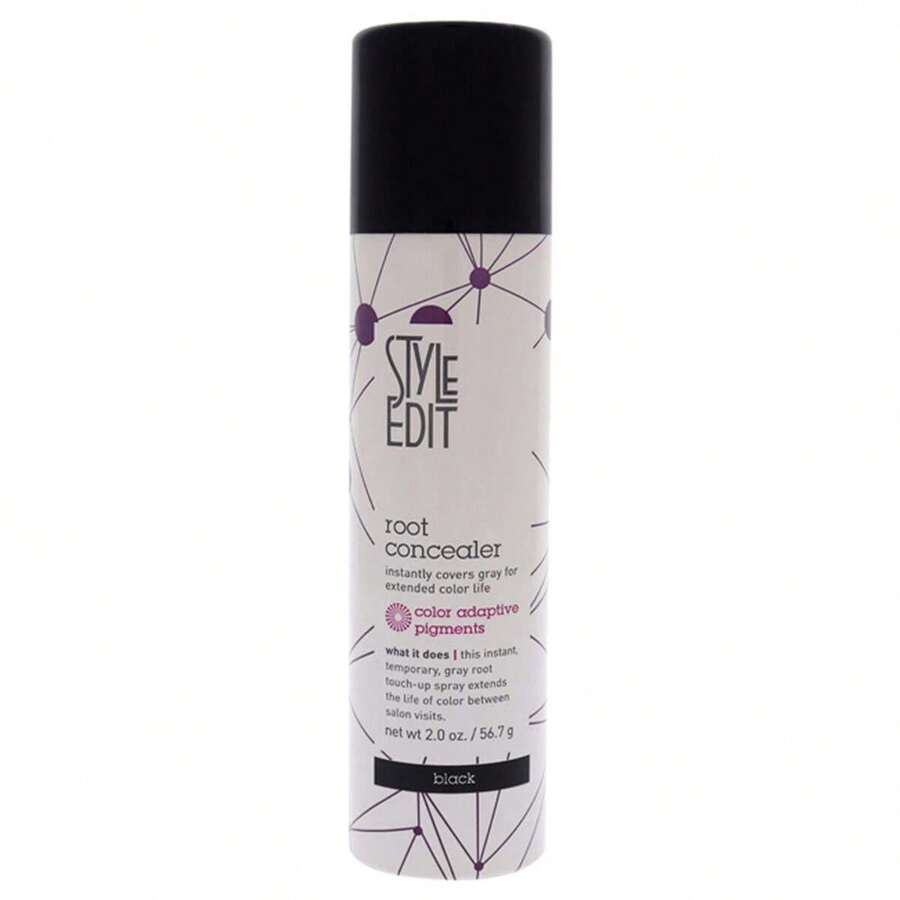 Style Edit I0107515 2 oz Unisex Root Concealer Touch Up Hair Color Spray - Black - Black - View 1