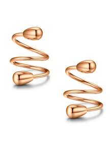 CIZME 2pcs/Set Fake Nipple Rings,Stainless Steel Nipple Rings,Fake Nipple Piercings Faux Nipple Rings For Women Faux Piercing Jewelry - Multicolor-2 - View 10